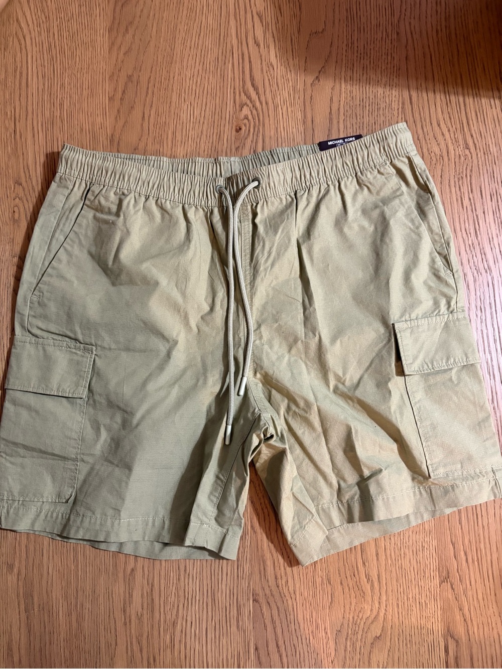 Michael Kors Men's Khaki Cargo Drawstring Shorts
